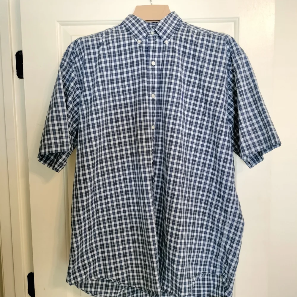 Polo Ralph‎ Lauren Blake Black And Blue Plaid Men's Short Sleeve Shirt Size L